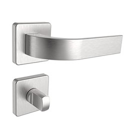 FELGNER Fondi Door Fitting for Bathroom and Toilet | High-Quality Handle Set with Rosettes Door Handle Set Door Handle for Interior Doors Room Doors Made of Stainless Steel with Steel Core