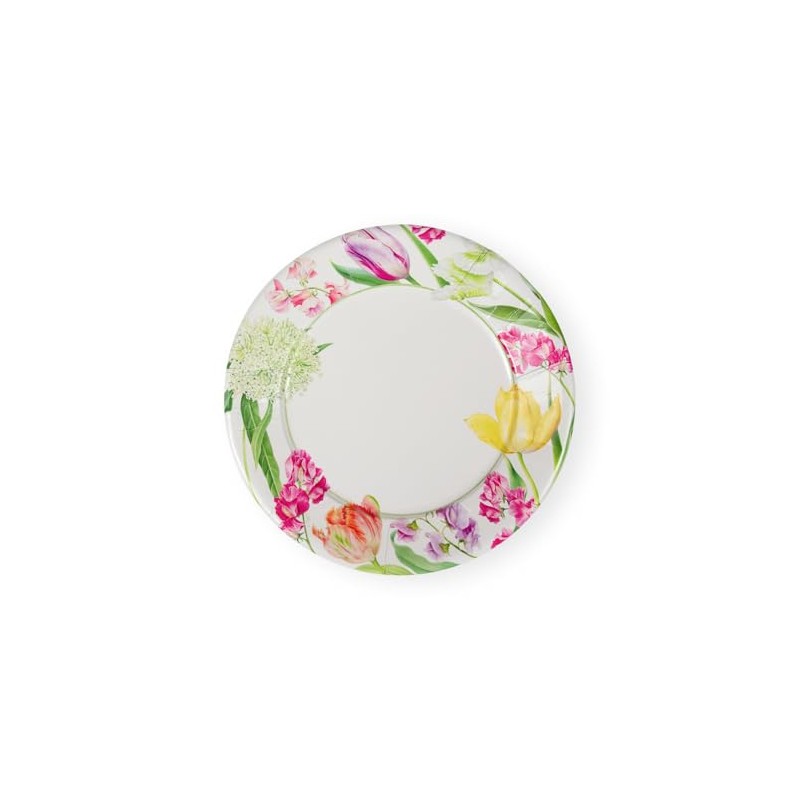 Caspari Spring Flower Show Dinner Plates - 8 Per Package