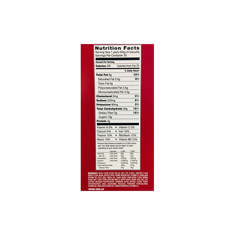 Belvita Brown Sugar Biscuits 1.76 oz 30 -Count Pack, cinnamon,