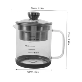 ABOOFAN Stainless Steel Soybean Milk Filter Pot with Fine Mesh Strainer Capacity Tea Container for Household Use Slip Handle Resistant Design Convenient Cover for Kitchen Filtration