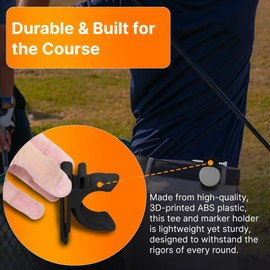 SplashNColor Clip On Golf Tee & Ball Marker Holder - ABS Golf Clip Organizer for Tees & Ball Markers - Essential Golf Accessory to Streamline Your Game - Black (1 Pack)