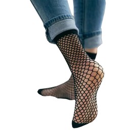 K BKVAVA Womens Fishnet Socks 5 Packs (Fishnet-NB-5 Pack)