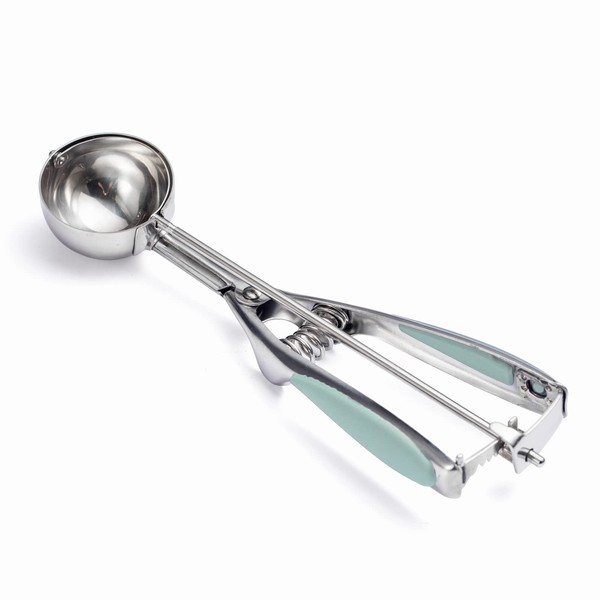 Social Chef Stainless Steel Cookie Scoop - Small Cookie Dough Scooper for Perfect Cookies Sized Cookies - Small Ice Cream Scooper with Trigger Release (Mint)