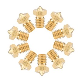 sourcing map 1mm 3D Printer Nozzle Head Replacement, Brass 10pcs