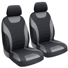 UniVexx® Car Seat Covers in Set of 2 – Universal Fit Car Seat Covers – Car Seat Covers Front Seats with Cut-Out for Airbag – Seat Covers Car (Black/Grey)