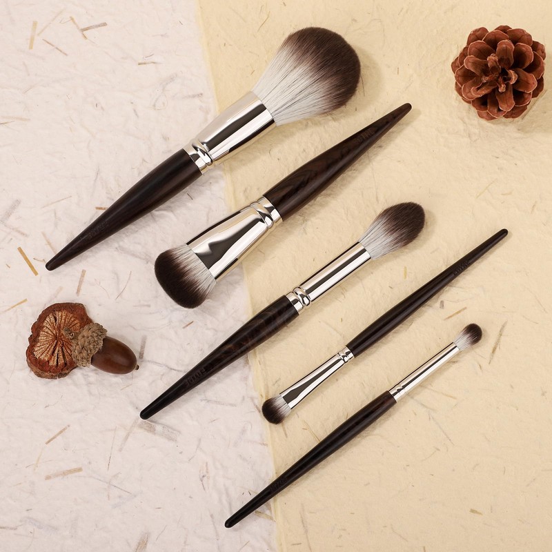 EDTRE Ebony Makeup Brushes Set of 5 Makeup Brushes, Makeup