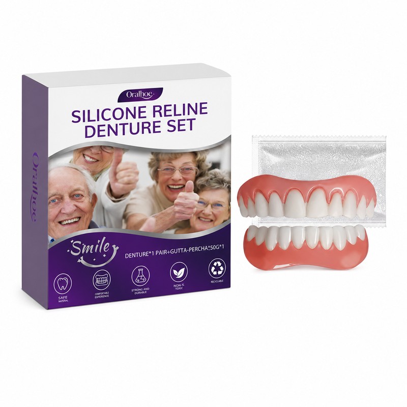 Temporary Cosmetic Denture Set for Adults – Soft Upper &