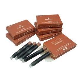 erofa Hongdian Füllfederhalter Tintenpatronen Braun Farbe, 30 Stück Tinte Nachfüllpatronen, 3,4 mm Bohrung Durchmesser