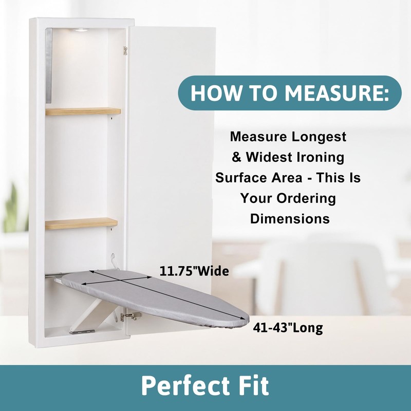 Hushee 12" x up to 43" Ironing Board Cover 2