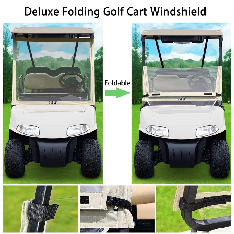 10L0L Foldable Golf Cart Windshield Film for EZGO RXV, Clear
