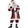 8-Piece Santa Claus Costume Adult Men's Deluxe Red Santa Costume