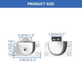 Upgraded Silver Sliding Cabinet Door Hardware 2 Pair Durable Stainless Steel Single Wheel Roller Kit No-Slip Heavy-Duty Silent Pulley Smooth Furniture Roller Wheel for Cabinet, Wardrobe, Closet