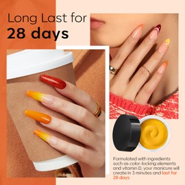 Modelones Fall Dip Powder Nail Kit 20 Colors, Orange Red Green Brown Glitter Dipping Powder Starter Set Base&Top Activator Liquid French Nail Art Salon DIY Kit Gifts for Women