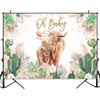 Sensfun Highland Cow Baby Shower Backdrop Oh Baby Party Decorations