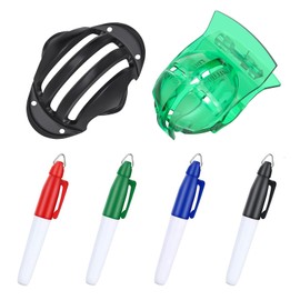 Yoolly Golf Ball Markers, Golf Ball Line Marker Alignment Kits, 2 Pack Golf Ball Liner Template and 4 Pieces Golf Ball Markers. Suitable for Men Women Outdoor Golf Training