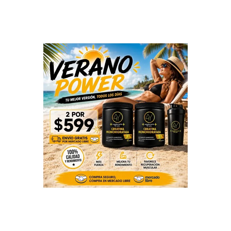 Pack 2 Creatina Monohidratada 300g Supplement For You