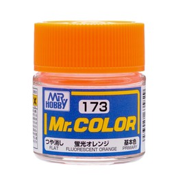 GSI Creos - C173 Semi Gloss Fluorescent Orange (10ml), Mr. Hobby Mr. Color Acrylic Paint