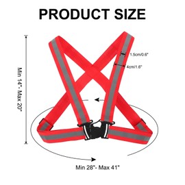 PATIKIL Adjustable Reflective Running Vest Gear, High Visible Reflective Straps Fit All Ages for Night Running Jogging Biking Motorcycle Dog Walking, Red