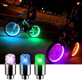 Updated LED Valve Stem Caps Lights Kit,Tire Valve Light, LED Wheel Lights, Waterproof LED Flashing Light, Tire Valve Caps Lamp for Car Bike Motorcycle,Waterproof Spoke Flash Lights(Pack of 6)(Blue)