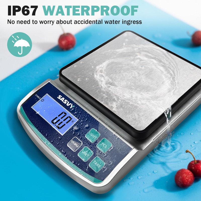 SASVY Digital Lab Scale 5000g x 0.1g oz/lb/g/kg Precision Electronic