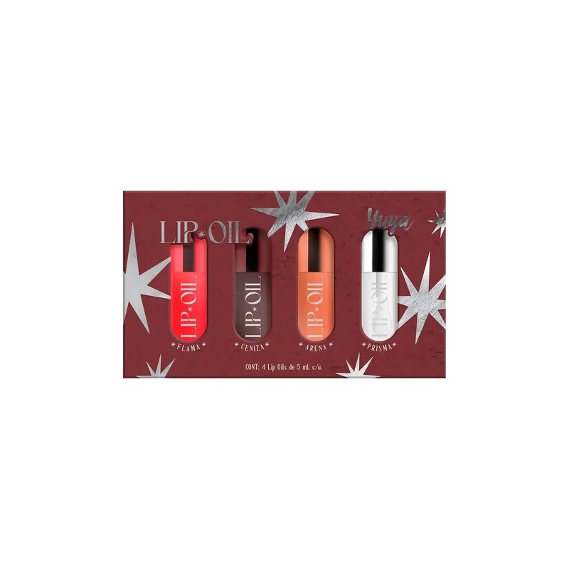 Yuya Lip Oil Brillo Labial Hidratante Natural Set 4 Pzas