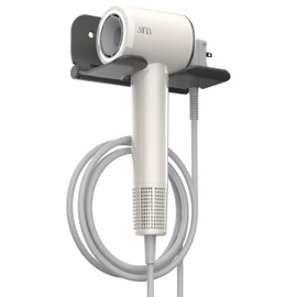 Aina Hair Dryer Holder Wall Mount, Foldable Wall Hair Tool Organizer for Bedroom & Bathroom, Multi-Functional Hair Dryer Rack