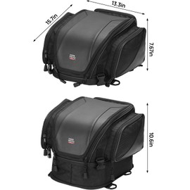 KEMIMOTO Motorcycle Tail Bag 18-22L Expandable Sissy bar Motorcycle Luggage Seat Travel Rear Rack Bag Waterproof for Daul Sport Sportster Softail Dyna Touring Shadow Vulcan