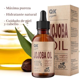 JOJOBA Oil 100% Pure Organic Vegan - 100 ml - for Body, Face, Hair, Nails, Beard - Anti-Wrinkle and Anti-Acne - Organic - Cold Pressed