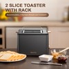Mecity Toaster 2 Slice Stainless Steel Body Timer, Bagel/Defrost/Reheat/Cancel Functions,Warming