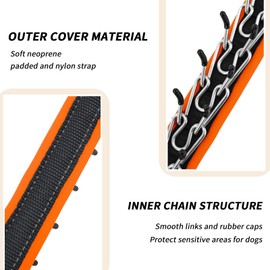 Martingale No Pull Dog Collar for Large Medium Small Dogs, Heavy Duty Nylon Reflective Adjustable Anti Pull Slip Collar with Buckle for Training Walking M Black Orange