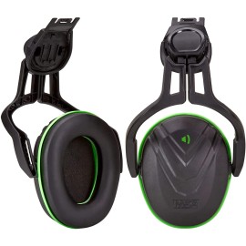 MSA V-Gard Helmet Ear Defenders - Hearing Protection Capsules - Black/Green