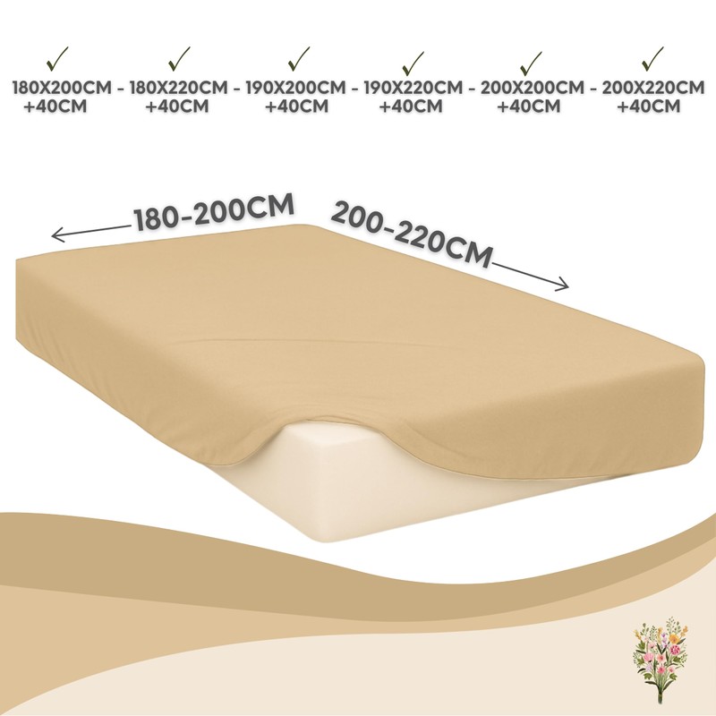 Strauss Home® Jersey Fitted Sheet, 100% Cotton, 180 x 220