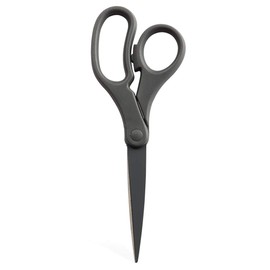 JAM PAPER Multi-Purpose Precision Scissors - 8 Inch (203.2 mm) - Grey - Ergonomic Handle & Stainless Steel Blades - Sold Individually