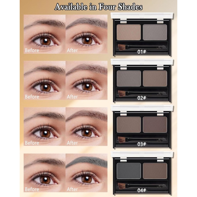 Waterproof Eyebrow Powder Kit-2 Colors Eye Brow Powder Tinted Palette