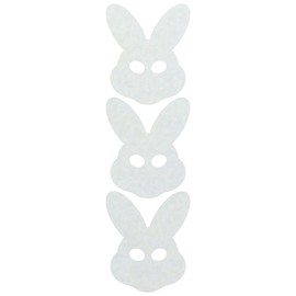 LiteMark Reflective White 2 Inch Bunny Sticker Decals for Hard Hats, Helmets, Tool Boxes and More - Pack of 3