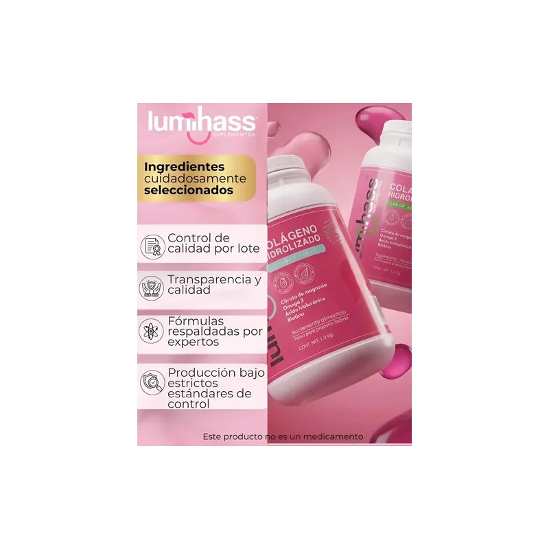Pack Colágeno Hidrolizado Lumihass Sabor Arándano Fresa Détox Regalo Porciones