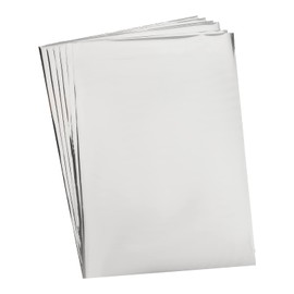 SUPERFINDINGS 50 Sheets A4 Toner Reactive Foil Paper Sheet 29x18.5cm Metallic Rectangle Silver Transfer Sheets Paper for Laser Printer+Laminator Craft Card DIY Decoration