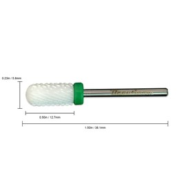 Beauticom Professional USA Ceramic White ROUND Top Small Barrel Bit Nail Drill (Grit: COARSE) 3/32" Shank Size