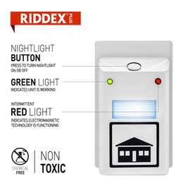 RIDDEX Plus Insect Repellent | Plug in, Mouse Deterrent - Pest Control for Defense Against Rats, Mice, Roaches, Bugs and Insects | Control Pests with No Chemicals or Poison | White 3-Pack