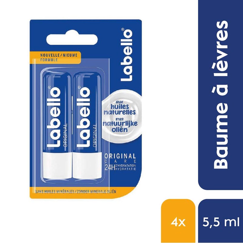 NIVEA Labello Original Lip Balm (4 x 5 ml) Enriched