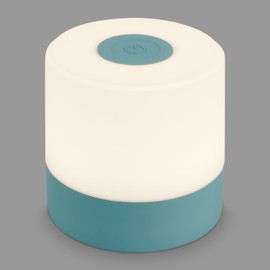 Briloner Leuchten - Mini LED Table Lamp Wireless, Dimmable Bedside Lamp Touch, Desk Lamp, Reading Lamp, Table Lamp Outdoor & Indoor, USB-C, Camping Lamp, Warm White Light, 7 x 7 cm, Blue