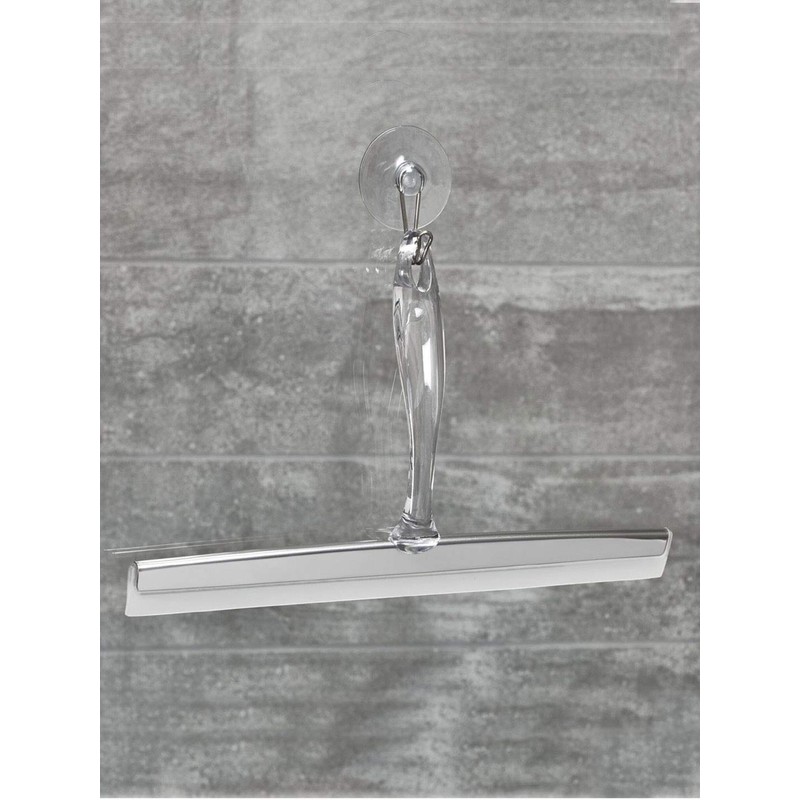 iDesign Zia Metal and Plastic Bathroom Squeegee for Shower, Glass