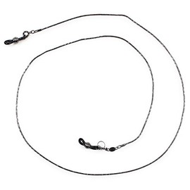 Pearl Z5470 Glasses Chain, Black, 27.6 inches (70 cm), Brass, Made in Japan