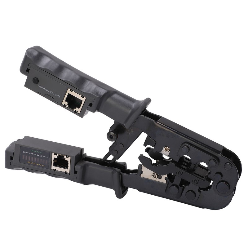 Ratcheting Modular Data Cable Crimper Wire Stripper Cutter 4P 6P