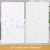 Craidlela 3-in-1 White Waffle Shower Curtain Set, Waterproof Fabric Modern