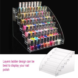 Unbranded Seven Layers Durable Nail Polish Acrylic Clear Makeup Display Stand Rack V3