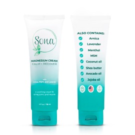 Magnesium Cream with Arnica, MSM, Menthol, and Lavender – Topical Magnesium Lotion for Sleep Support and Leg Cramps, Apply to Back, Legs, Feet and Neck – 4 oz