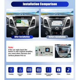 CAMECHO 2G+64G Android 13 Car Stereo for Hyundai Elantra 2011 2012 2013 9 Inch Touch Screen with Wireless CarPlay Android Auto Mirror Link 26UI Bluetooth FM GPS Navigation WiFi SWC Backup Camera