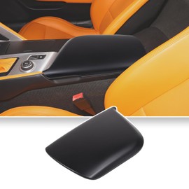 Center Console Armrest Cover for Chevy Corvette C7 2014-2019, Armrest Box Panel Trim, Armrest Arm Rest Cap Cover, Console Lid Cover, Armrest Container Cushion Protector Accessories, ABS (Matt Black)