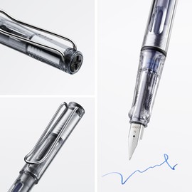 LAMY (ラミー) safari Vista Fountain Pen - Ergonomic Grip and Polished Steel Nib - Size EF - Ideal for Writing and Calligraphy - Includes LAMY T 10 Blue Ink Cartridge - For Right-Handed Use